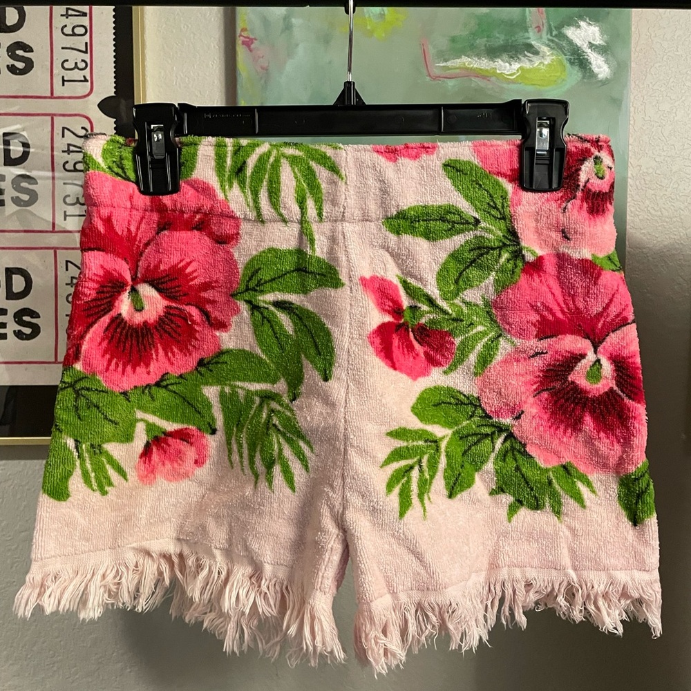 Vintage towel Pink and Green Shorts